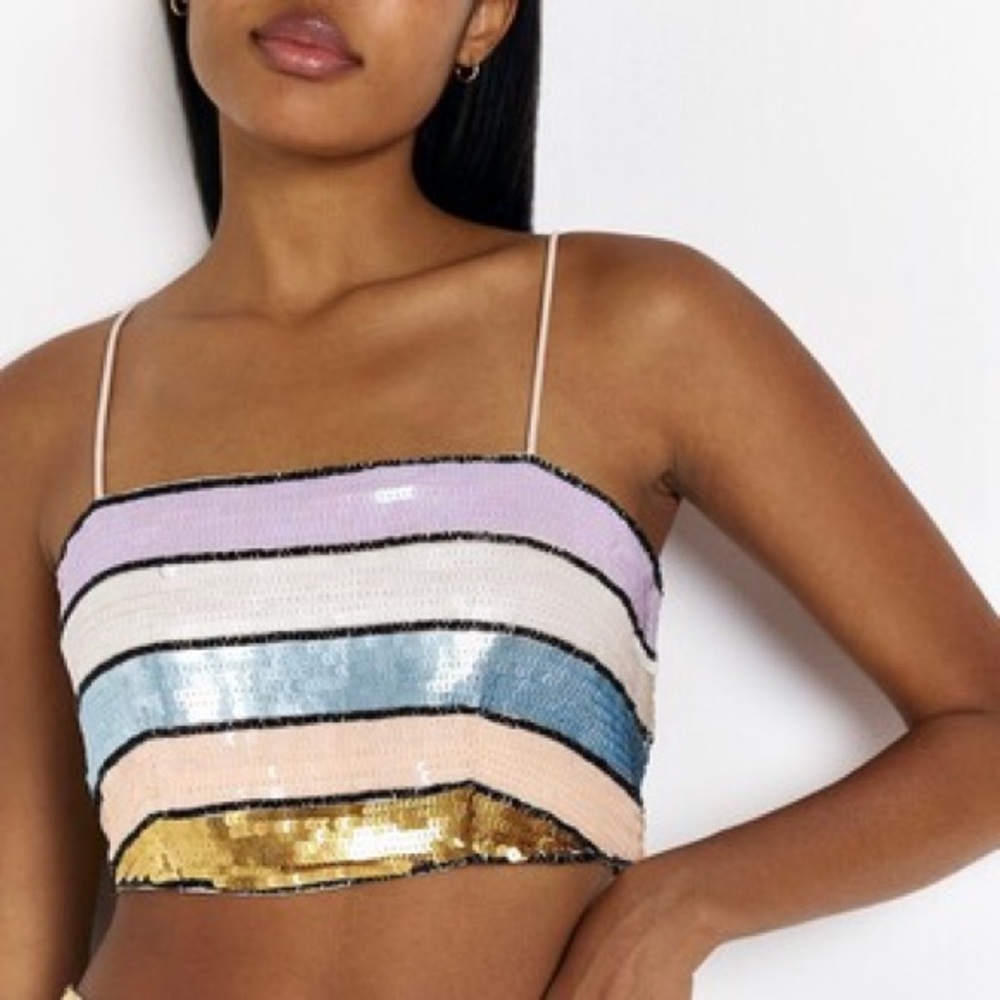 RIVER ISLAND Sequin Top - Price Firm